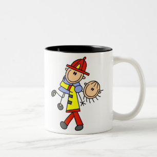 2 Couleurs Tasse Pompiers Sauveteurs en Figurines Bâtons