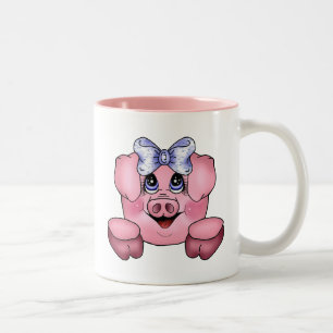2 Couleurs Tasse porcine de visage