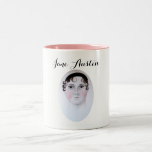 2 Couleurs Tasse portrait aquarelle de Jane Austen