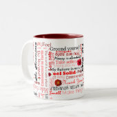 2 Couleurs Tasse positive de typographie d'affirmations de (Devant gauche)