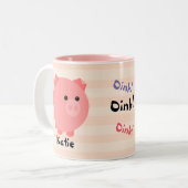 2 Couleurs Tasse potelée mignonne de porc (Devant gauche)