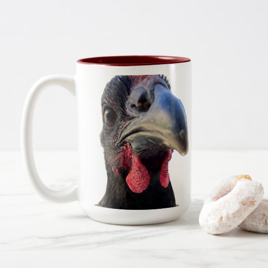 2 Couleurs Tasse Poule Audacieuse - Les Poules Vous Regardent (Avec donut)