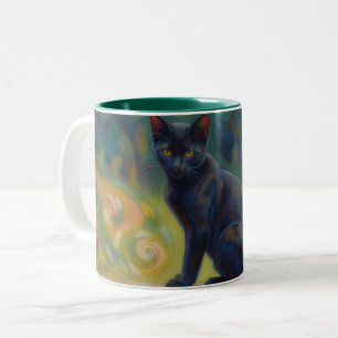 2 Couleurs Tasse pour amateur d'art impressionniste de chat n