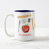 2 Couleurs Tasse pour Enseignant - Cadeau d'Appreciation pour (Gauche)