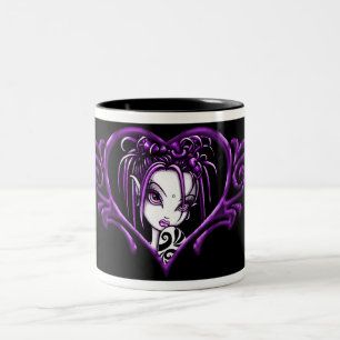 2 Couleurs Tasse pourpre de café de tatouage de "Sophia"