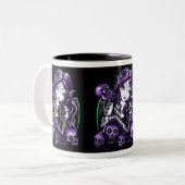 2 Couleurs Tasse pourpre de fée de crâne de "belladone" (Devant gauche)