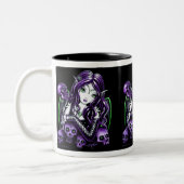 2 Couleurs Tasse pourpre de fée de crâne de "belladone" (Gauche)