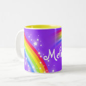 2 Couleurs Tasse pourpre nommée faite sur commande (Devant gauche)