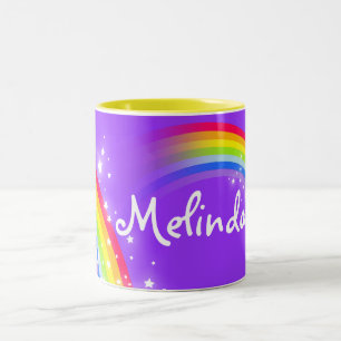 2 Couleurs Tasse pourpre nommée faite sur commande