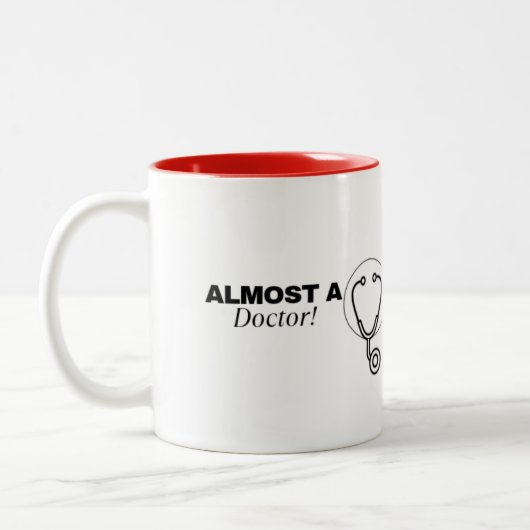 2 Couleurs Tasse "Presque médecin" (Gauche)