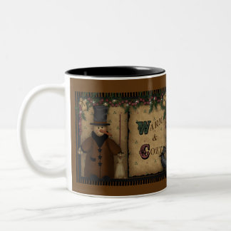 2 Couleurs Tasse primitive chaude et confortable de bonhomme