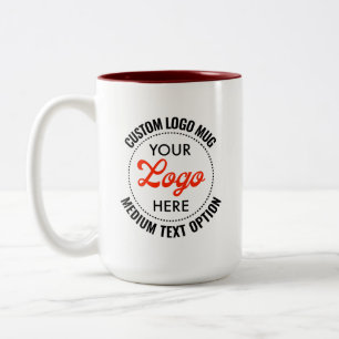2 Couleurs Tasse promotionnelle à deux tons avec texte moyen 