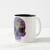 2 Couleurs Tasse psychédélique de crâne de troisième oeil (Devant droit)