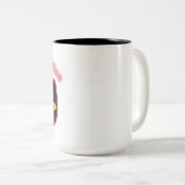 2 Couleurs Tasse Pun Chat Noir "feeline Fine" (Devant droit)