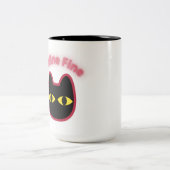 2 Couleurs Tasse Pun Chat Noir "feeline Fine" (Centre)