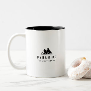 2 Couleurs Tasse Pyramides Modernes & Hiéroglyphes Égyptiens