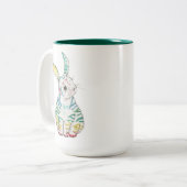 2 Couleurs Tasse rayée de lapin (Devant gauche)