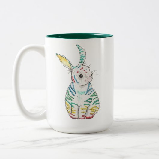 2 Couleurs Tasse rayée de lapin (Gauche)