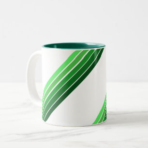 2 Couleurs Tasse - Rayures diagonales vertes