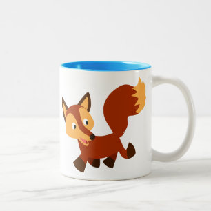 2 Couleurs Tasse Renard de Dessin Animé Mignon et Heureux