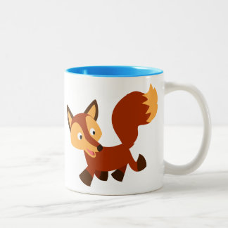 2 Couleurs Tasse Renard de Dessin Animé Mignon et Heureux
