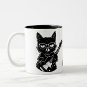 2 Couleurs Tasse Rockin' Cat Dad (Gauche)
