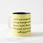 2 Couleurs Tasse Romains 12:2 (Devant gauche)