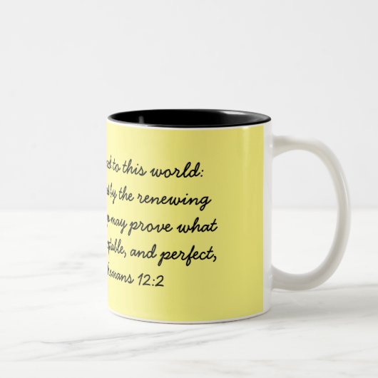 2 Couleurs Tasse Romains 12:2 (Droit)