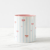 2 Couleurs Tasse rose à rayures ruban doux (Centre)