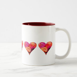 2 Couleurs Tasse rose de coeur