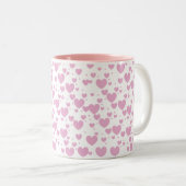 2 Couleurs Tasse rose de coeurs (Devant droit)