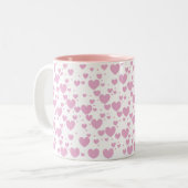 2 Couleurs Tasse rose de coeurs (Devant gauche)