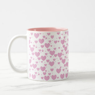 2 Couleurs Tasse rose de coeurs