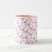 2 Couleurs Tasse rose de coeurs (Centre)