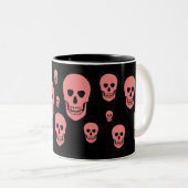 2 Couleurs Tasse rose de crâne (Devant droit)