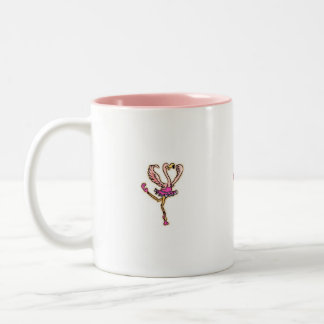 2 Couleurs Tasse rose de danse de Flamant rose