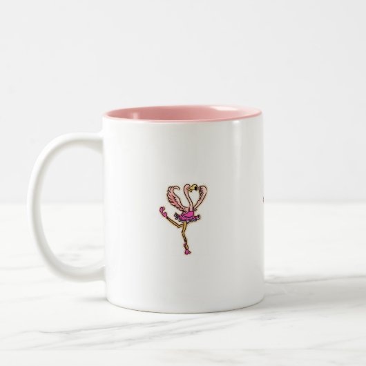 2 Couleurs Tasse rose de danse de Flamant rose (Gauche)