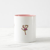 2 Couleurs Tasse rose de danse de Flamant rose (Centre)