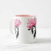 2 Couleurs Tasse rose de demoiselle de honneur de Valuegem (Devant gauche)