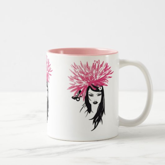 2 Couleurs Tasse rose de demoiselle de honneur de Valuegem (Droit)