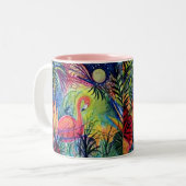 2 Couleurs Tasse rose de Flamant rose (Devant gauche)