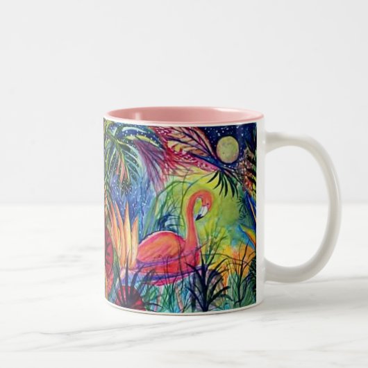 2 Couleurs Tasse rose de Flamant rose (Droit)
