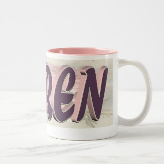 2 Couleurs Tasse rose de Karen (Droit)