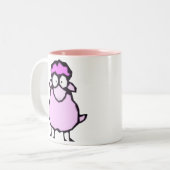 2 Couleurs Tasse rose de moutons (Devant gauche)