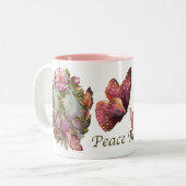 2 Couleurs Tasse rose de paix (Devant gauche)