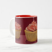 2 Couleurs Tasse rose de petits gâteaux (Devant gauche)
