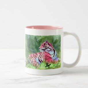2 Couleurs Tasse rose de tigre