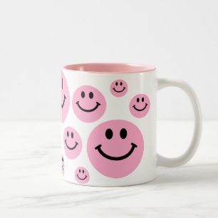 2 Couleurs Tasse rose de visages
