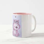 2 Couleurs Tasse rose d'hippopotame (Devant droit)