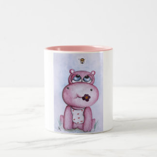 2 Couleurs Tasse rose d'hippopotame